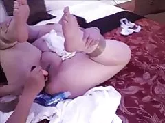 چاق آماتور آسیایی بالغ اسباب بازی بازی